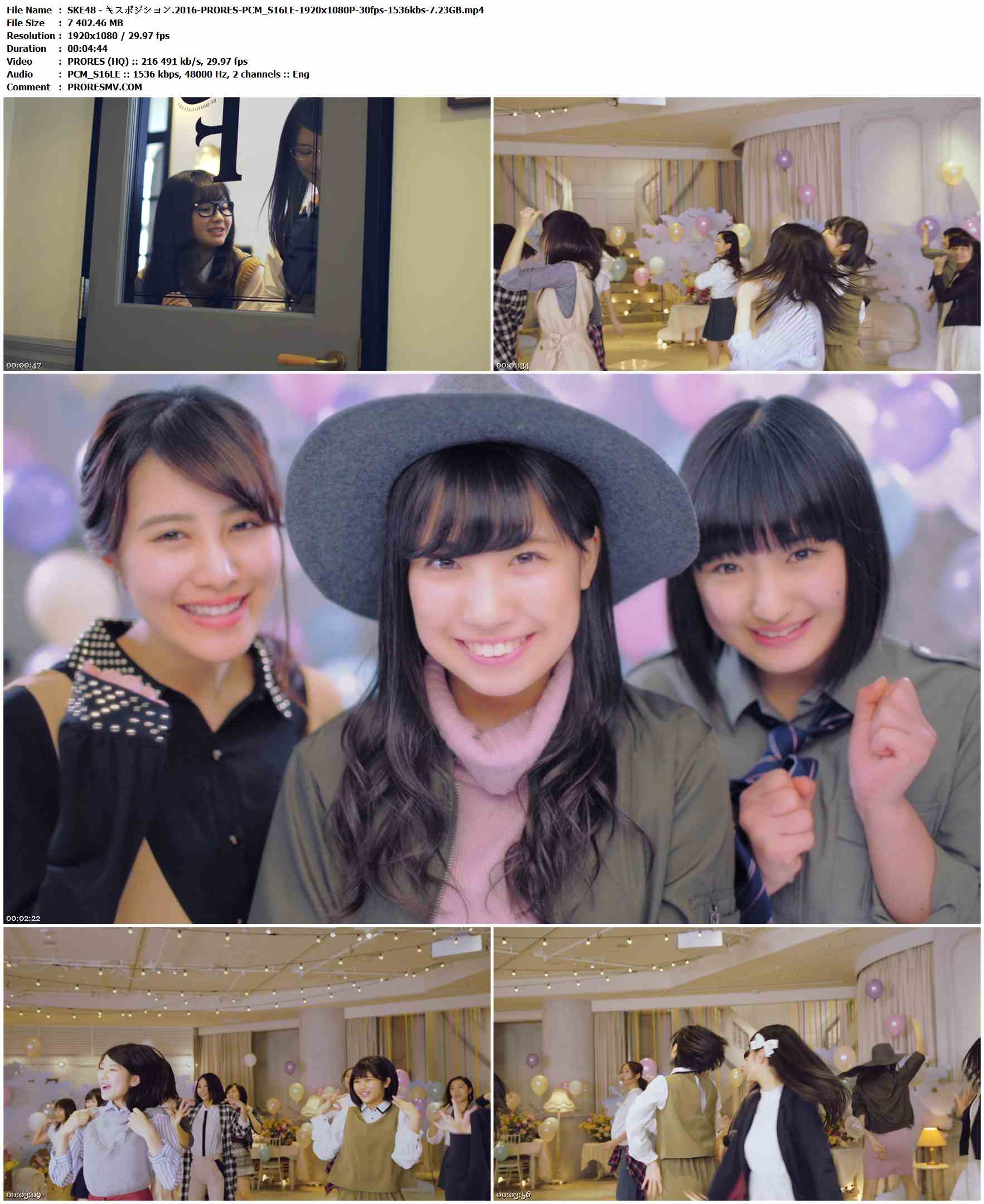 SKE48 - キスポジション.2016-PRORES-PCM_S16LE-1920x1080P-30fps-1536kbs-7.23GB官方MV_高清MV